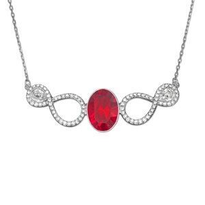 SWAROVSKI Miles Siam Red & Clear Crystal Necklace Orig $249